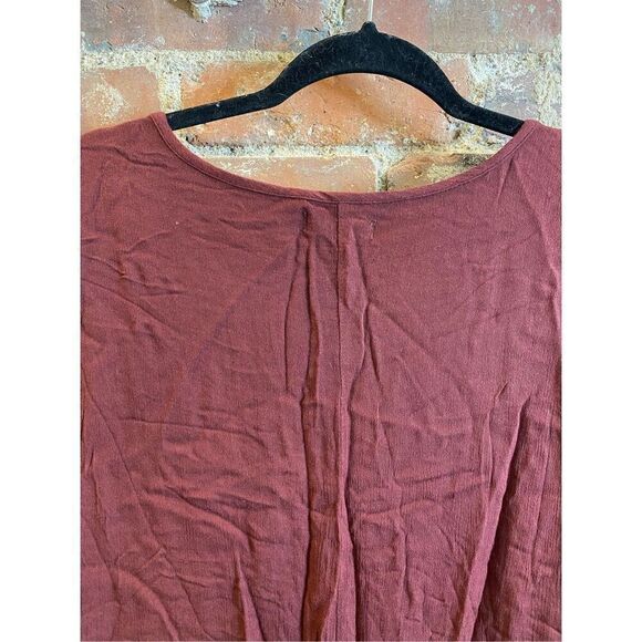 Anself Burgandy Tunic 1/4 Sleeve Colorful Sash Women’s Size M - Picture 8 of 10